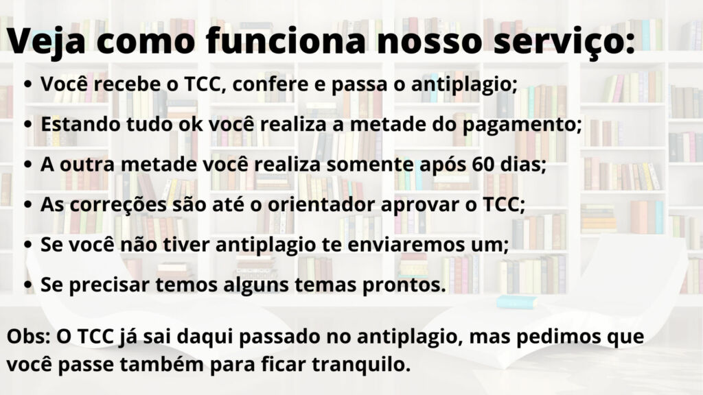Comprar TCC em São Paulo - Pagamento após entrega